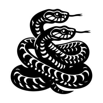 recommend clip art: A danger wildlife snake, a black snake vector illustration isolated on a white background