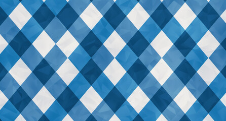 Blau weisser Hintergrund. Karierter Hintergrund Oktobefest Bayern. Grafisches Muster