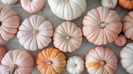 White and pink decorative pumpkins