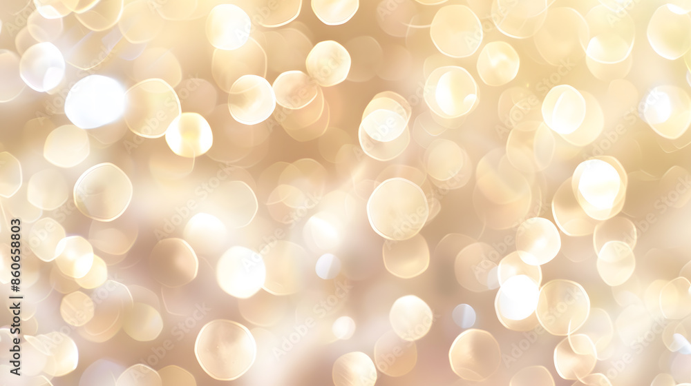Poster Elegant beige bokeh abstract background Delicate blurred wallpaper texture Template with defocused bokeh lights and copy space for business website design Banner social media advertisi : Generative AI
