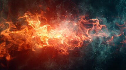 Abstract fire and smoke with motion blur