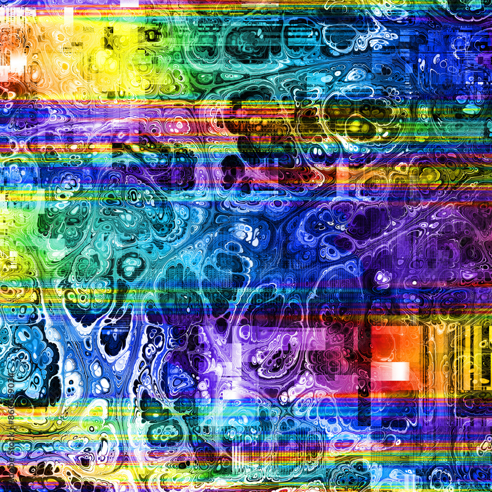 Aufkleber tv noise static effect, abstract glitch background. fractal digital art pattern