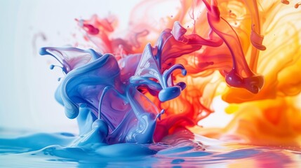 Fototapeta premium Colorful paint swirls in abstract art