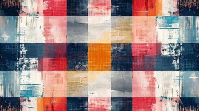 Abstract plaid textile design