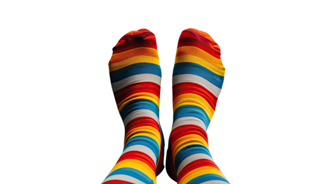 Colorful socks on a transparent background