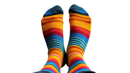 Colorful socks on a transparent background