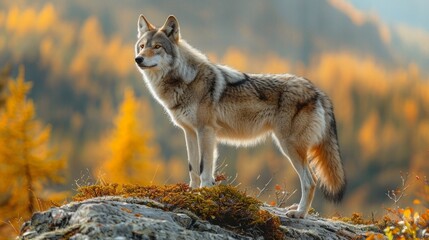 Obraz premium Beautiful photo of a wild wolf out in nature