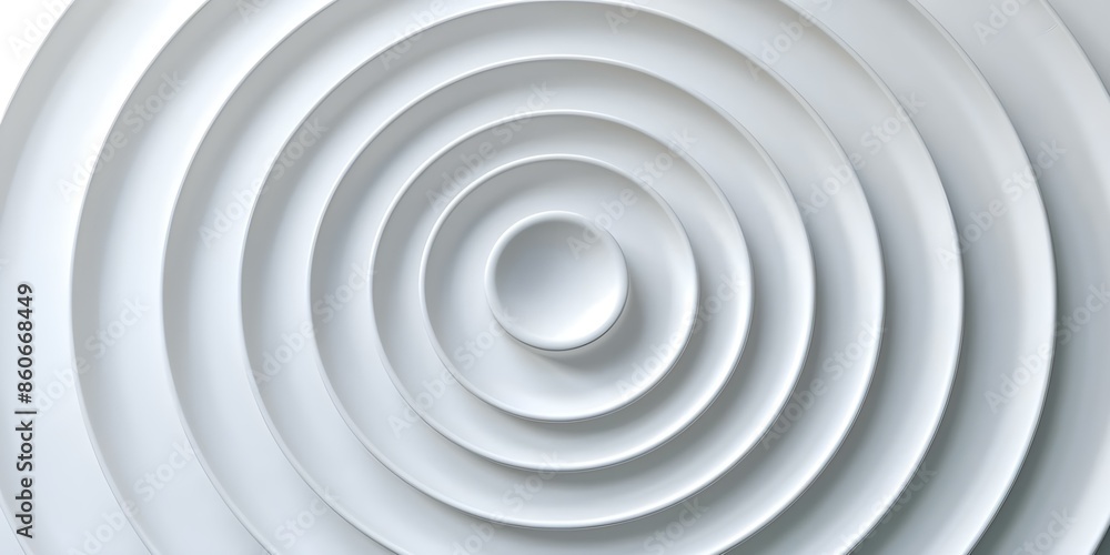 Poster top view of concentric white circle segments arranged in a random pattern. concept abstract art, geo