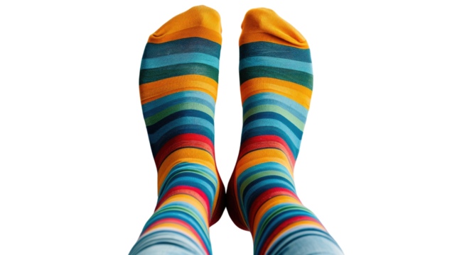 Colorful socks on a transparent background