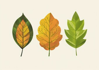 Naklejka premium Colorful Autumn Leaves Illustration for Seasonal Design and Decor