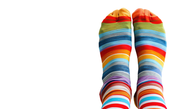 Colorful socks on a transparent background