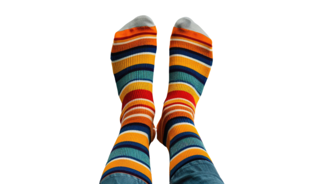 Colorful socks on a transparent background