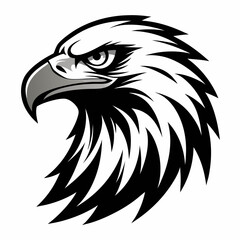 Fototapeta premium a-eagle-font-face-head-silhouette-vector-style-whi