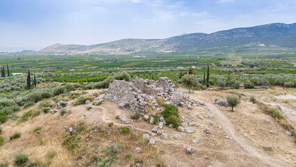 Ancient Greek pyramid building at Peloponnesus, Elliniko village, Greece