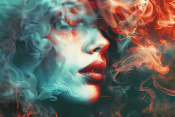 Trendy Abstract Female Art, Modern Woman Illustration, Contemporary Female Portrait, Stylish Abstract Woman Art, Fashionable Woman Design