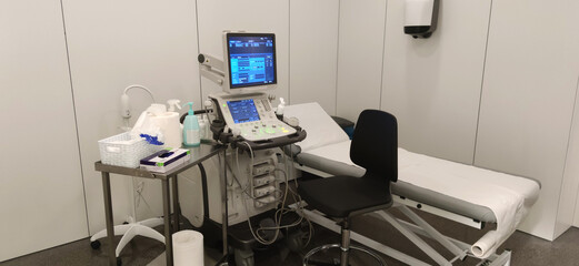 ecography machine at the hospital room for medical purpose