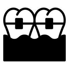 braces  glyph  icon vector illustration isolated on white background