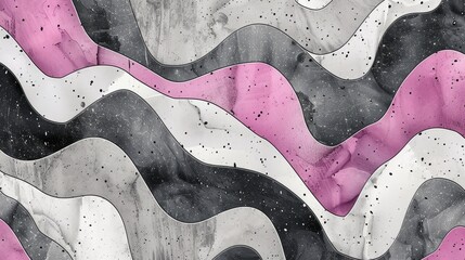Obraz premium Abstract wavy pattern with pink, white, and gray
