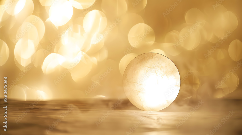 Leinwandbilder abstract blurred soft cream background with circle lantern for design concept : generative ai