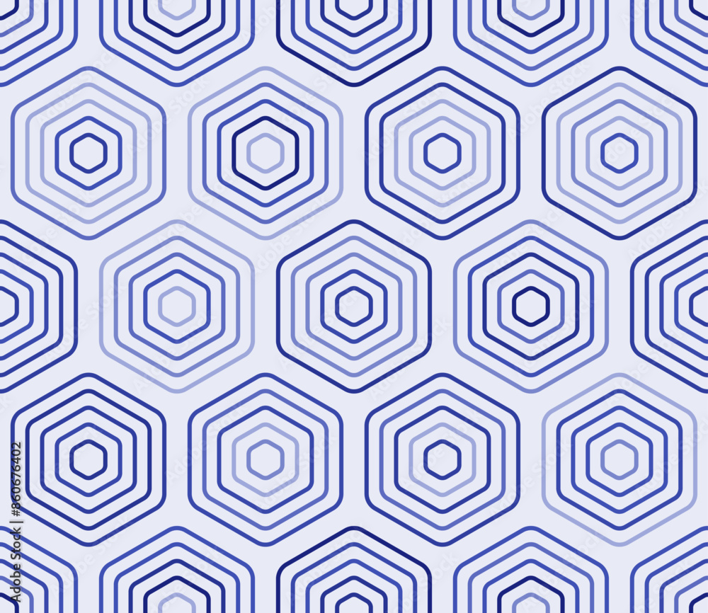 Poster background with hexagon pattern. rounded stacked hexagons mosaic cells. blue color tones. large hexa