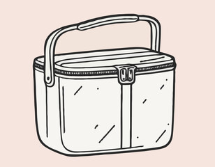 Lunch Box Related Hand Drawn Vector Illustration