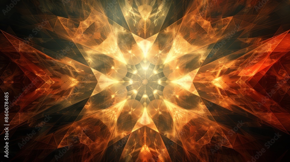 Poster mathematically generated tetragonal star pattern