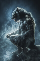 Obraz premium Cinematic Werewolf poster art