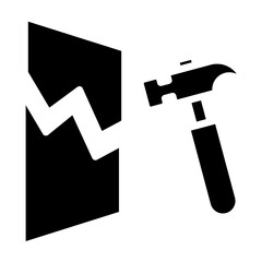 Vector Design Breakthrough Hammer Icon Style
