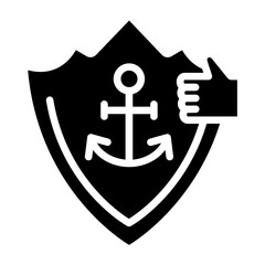 Vector Design Solid Anchor Icon Style