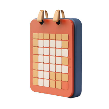 recommend clip art: 3D calendar on white background, vibrant colors, 8K quality