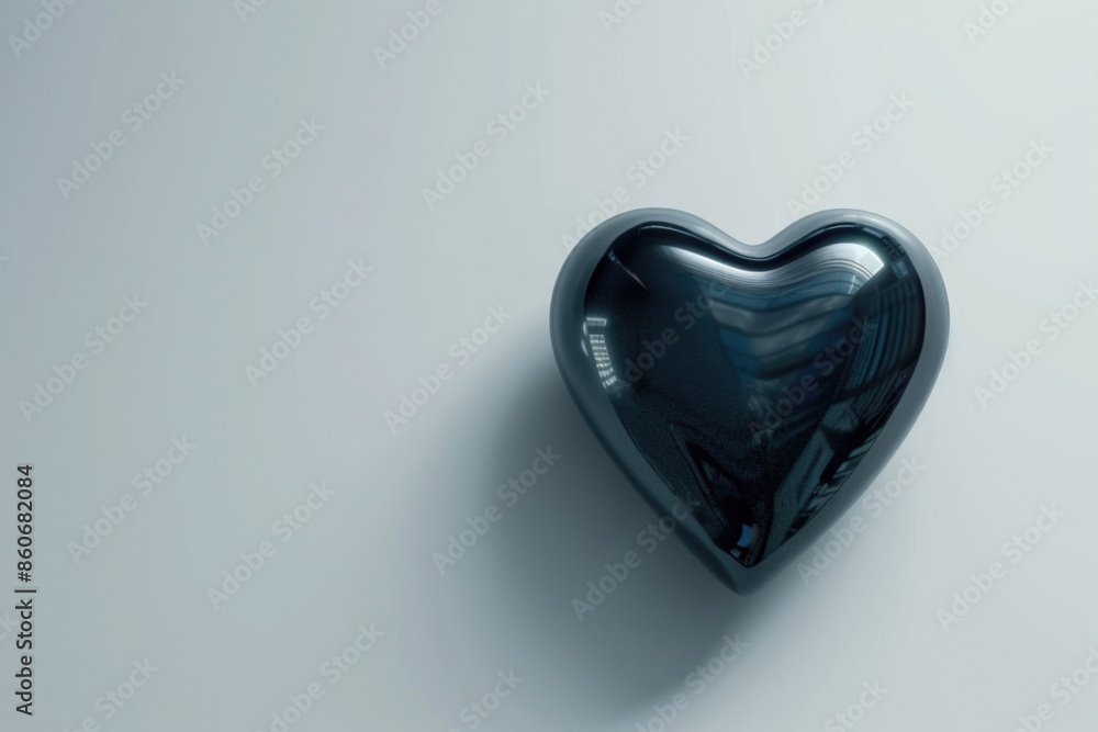 Sticker A black heart shaped object on a white surface