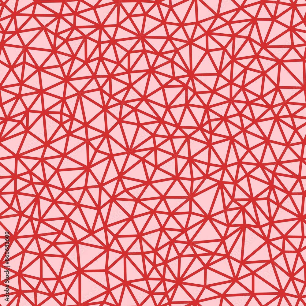 Poster triangles vector pattern. red color. tiny triangles size. bold lines weight. repeatable pattern. sea