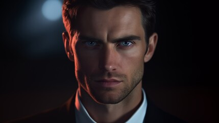 Fototapeta premium Intense gaze of a man with confidence.