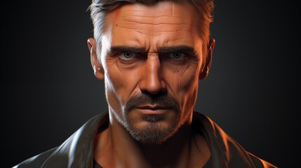 Obraz premium Intense gaze of a man with confidence.