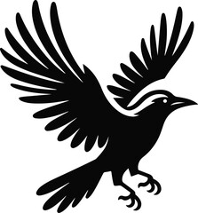 Bird black vector illustration