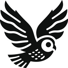 Bird black vector illustration