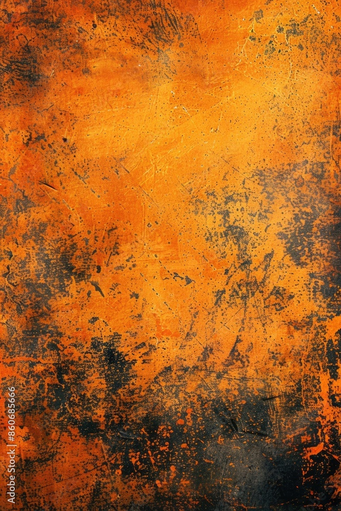 Poster close-up shot of an orange and black wall with texture and patterns