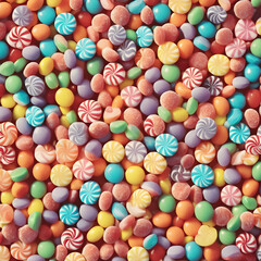 Fototapeta premium Un montón de mentas y caramelos de diversos colores