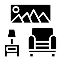 Vector Design Living Room Furniture Icon Style