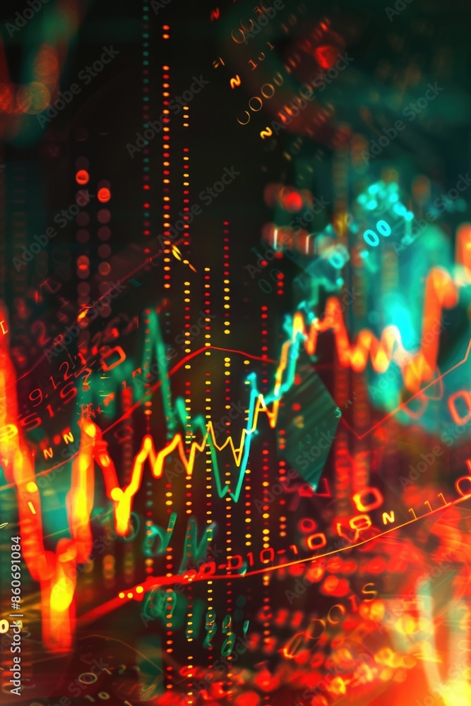 Poster a blurred image of a stock market chart, suitable for use in financial or economic-related contexts
