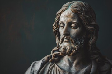 A detailed depiction of Jesus Christ with long hair and beard, suitable for use in various contexts