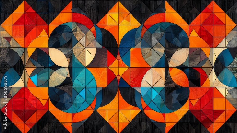 Poster geometric pattern design for digital dupatta