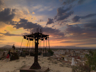 sunset over the city