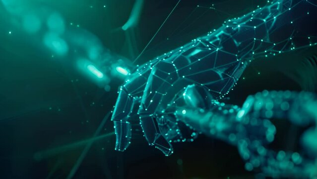 A hand securely holds a futuristic smart contract, symbolizing technology and security, Create a futuristic depiction of smart contracts on a blockchain