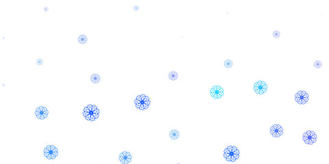 Light blue vector natural backdrop with flowers.