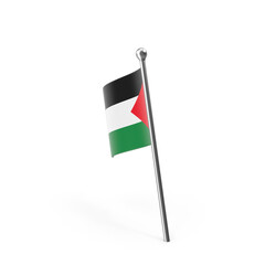 Palestine Waving Flag, 3d Flag illustration, Palestine National Flag with a white isolated background 