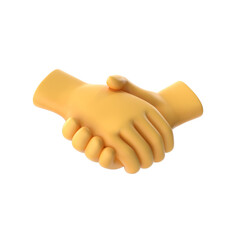 3D handshake, hold hands with blue sleeve vector icon