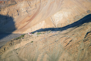 Stongdae monastery, aerial view, Zanskar, Northern India, Himalayas, India