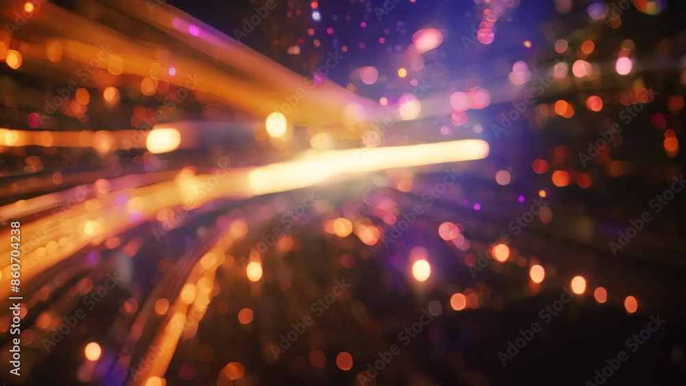 Poster vivid lights and blurred shapes create a dynamic abstract background, create a virtual representatio
