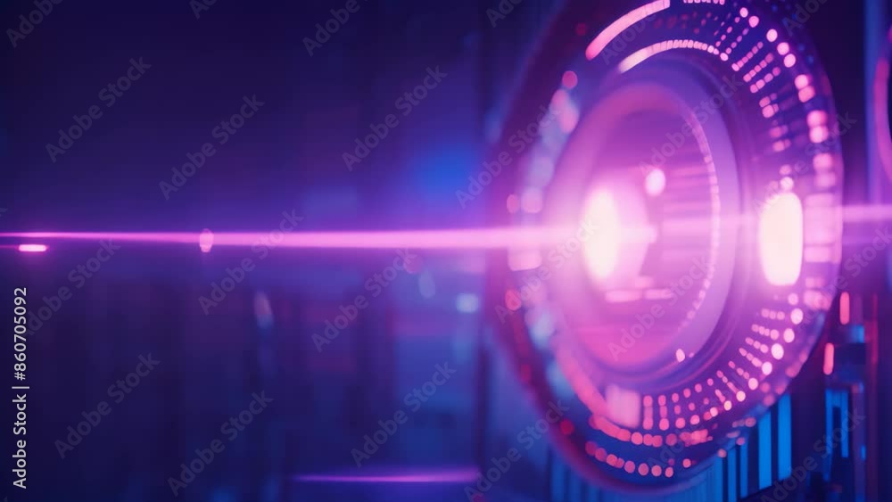 Poster a detailed view of a computer screen displaying red lights, possibly indicating a firewall block, cr
